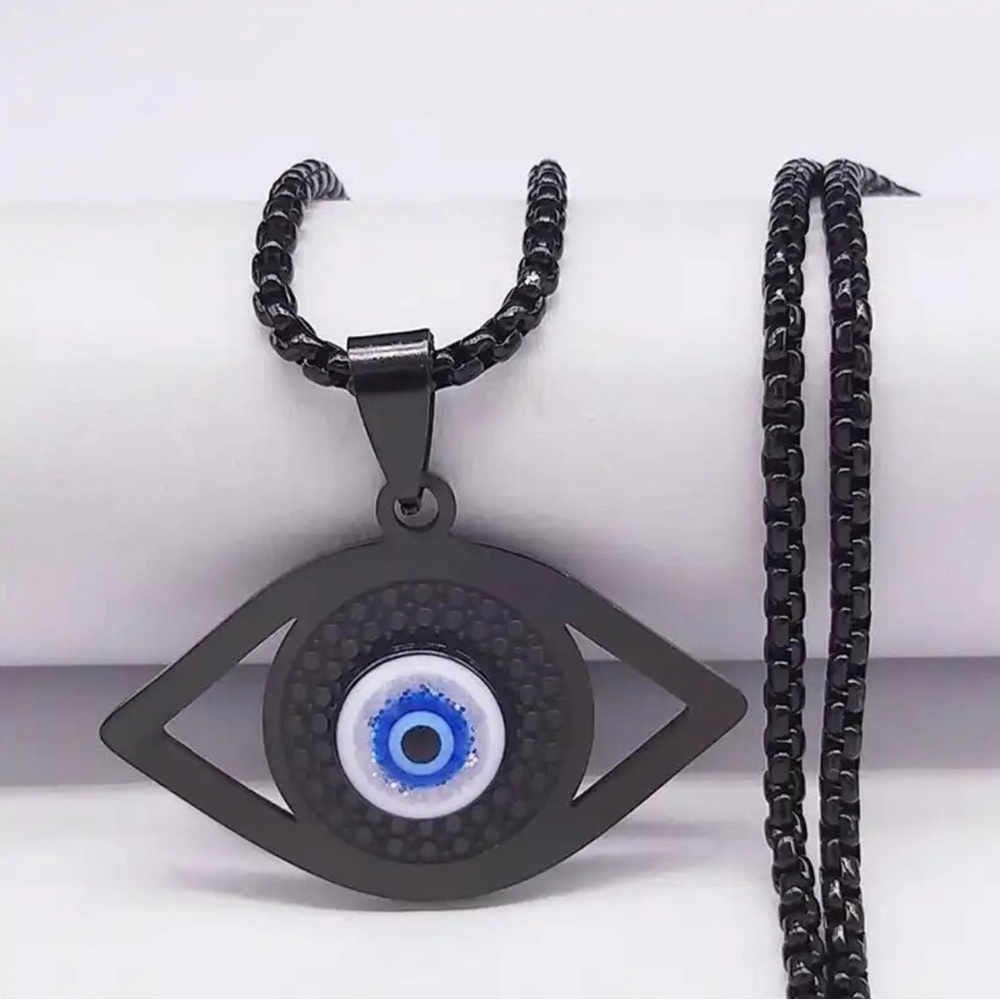 Sterling silver Black evil eye 🧿 necklace